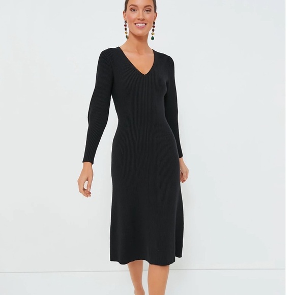 Norma Kamali Dresses & Skirts - Norma Kamali • Long Sleeve Midi Jersey Dress in Black